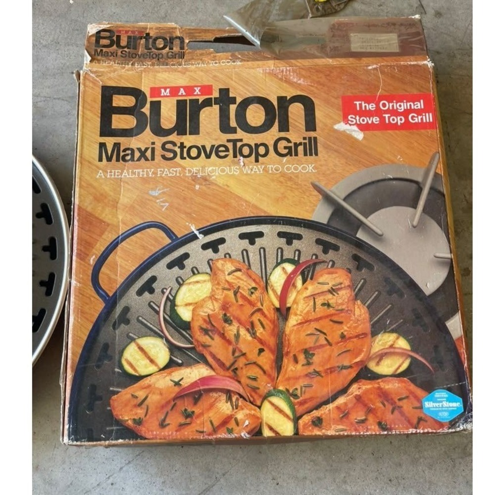 Max Burton Maxi StoveTop Grill 13 inch Non Stick Indoor Gas Electric BBQ Pan